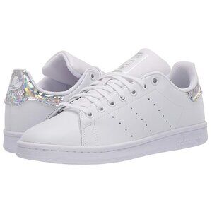 ADIDAS ORIGINALS J STAN SMITH EE8483 White/Silver Iridescent, Sz J6 (W8), used